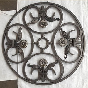 Wrought iron fence panel