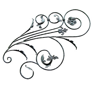 Wrought iron fence panel
