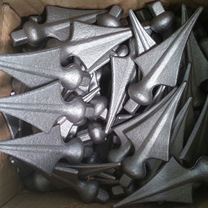 Wrought iron forged steel spea
