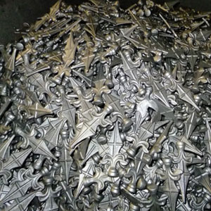 Wrought iron forged steel spea