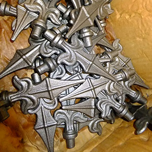 Wrought iron forged steel spea